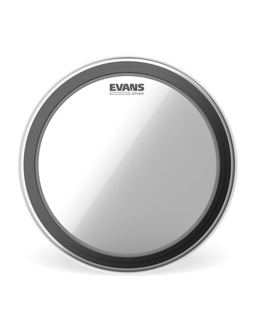 Parche transparente para bombo de 20 pulgadas (508 mm) con sistema GMAD de EVANS.