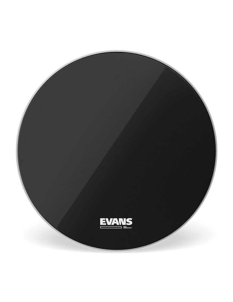 Parche resonante negro para bombo de 24 pulgadas (610 mm), sin puerto, EQ3 Resonant de EVANS.