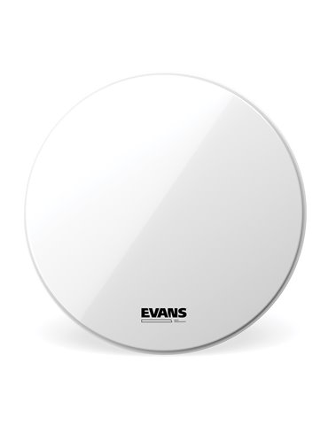 Parche resonante blanco liso para bombo de 24 pulgadas (610 mm), sin puerto, EQ3 Resonant de EVANS.