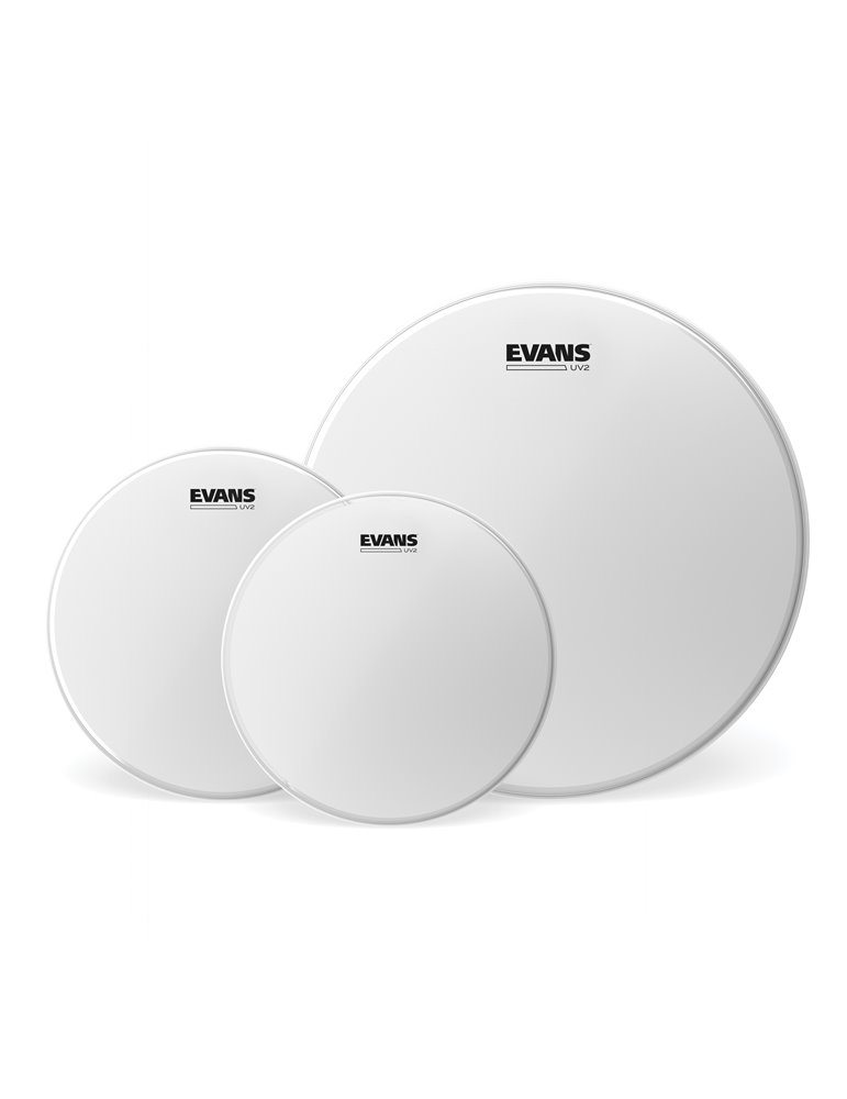EVANS UV2. Pack de parches de tom rugosos. Rock ( 10", 12", 16")