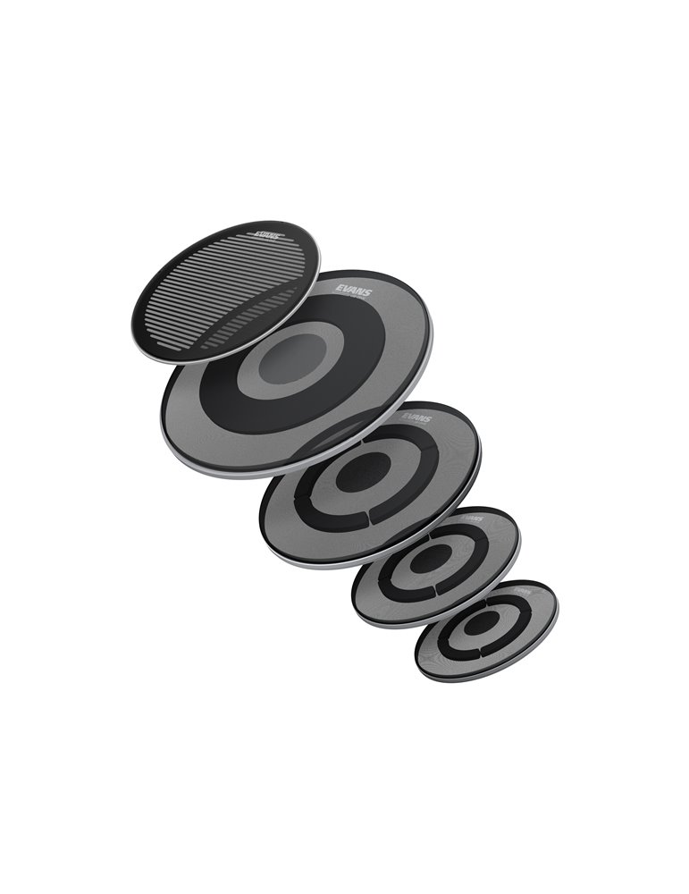 EVANS. Parche dB One Rock (10" 12" 16") con batidor de caja dB One de 14" y batidor de bombo dB One de 22"
