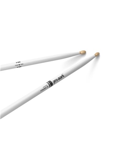 Baquetas ProMark Classic Forward 5B pintada blanco, Nogal americano con punta ovalada de madera