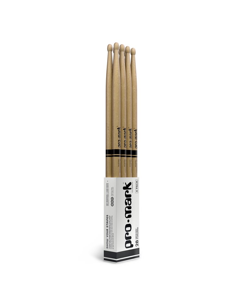 ProMark Classic Forward 2B Hickory Drumstick, Oval Wood Tip, 4-Pack