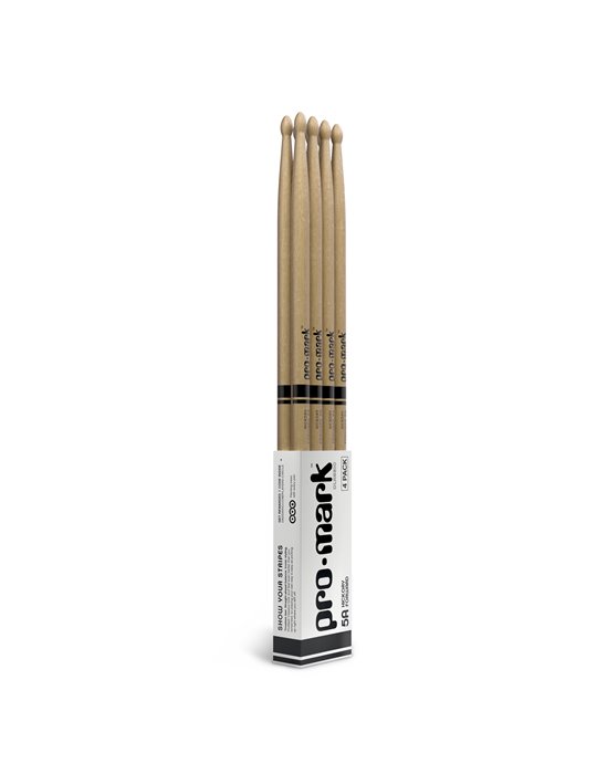 ProMark Classic Forward 5A Hickory Drumsticks, Oval Wood Tip, 4 Pack