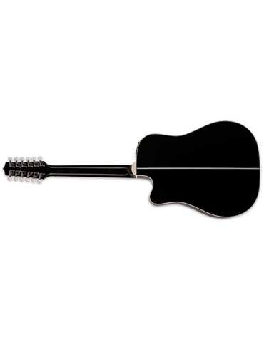 GUITARRA TAKAMINE EF381DX  E/A DREADNOUGHT CUTWAY 12 CUERDAS - NEGRA 2