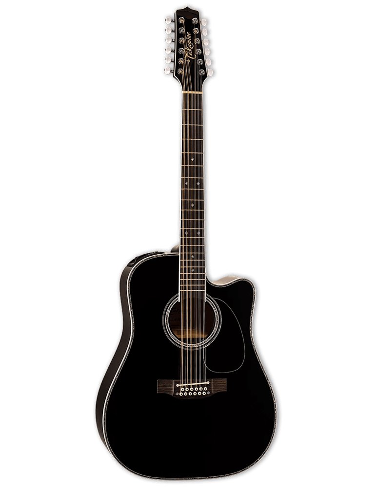 GUITARRA TAKAMINE EF381DX  E/A DREADNOUGHT CUTWAY 12 CUERDAS - NEGRA