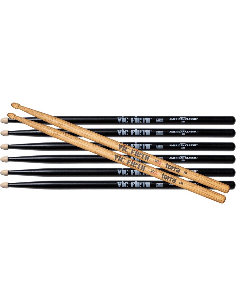 BAQUETAS VF AMERICAN CLASSIC® 5B+ TERRA 5B (PACK 3 +1T)